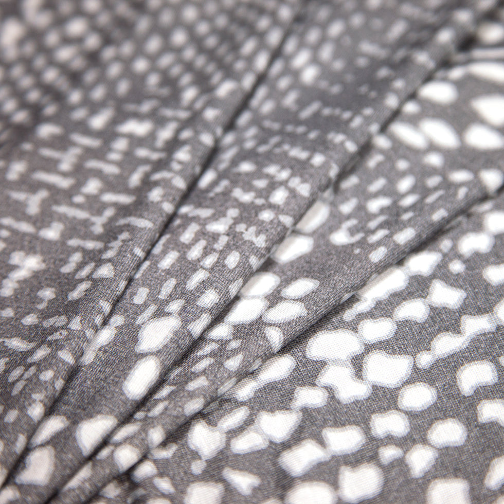 Gray/White Spotted Stretch Rayon Jersey Knit Folded