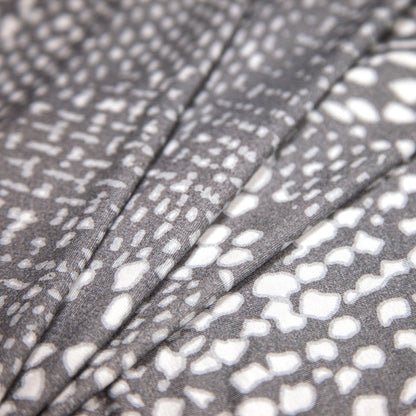 Gray/White Spotted Stretch Rayon Jersey Knit Folded