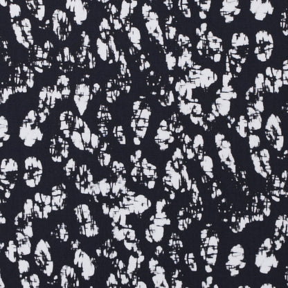 Midnight Blue and White Abstract Cotton Woven