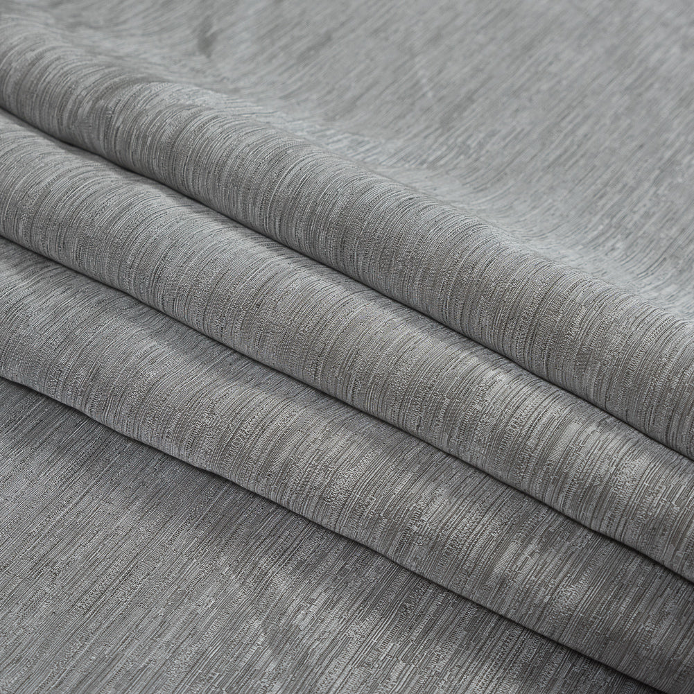 Metallic Silver Striated Woven Folded