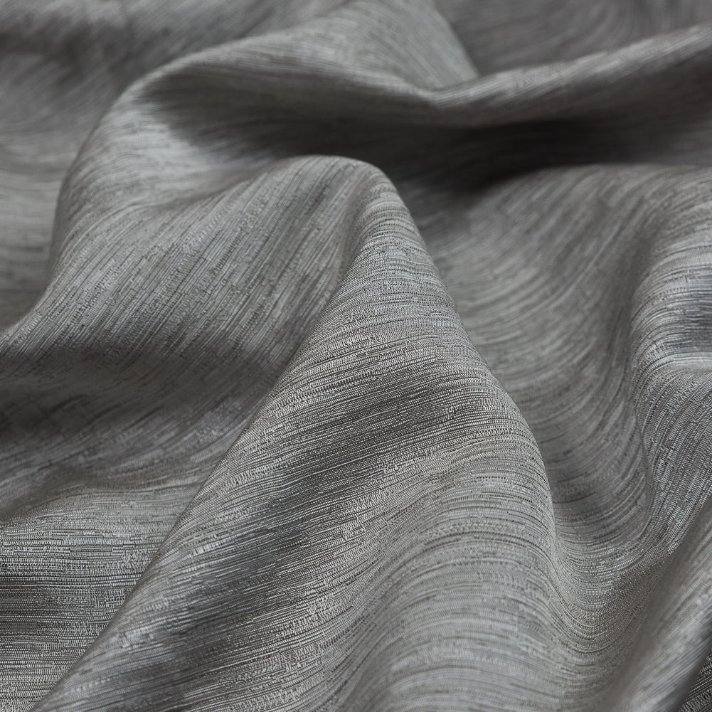 Metallic Silver Striated Woven Detail