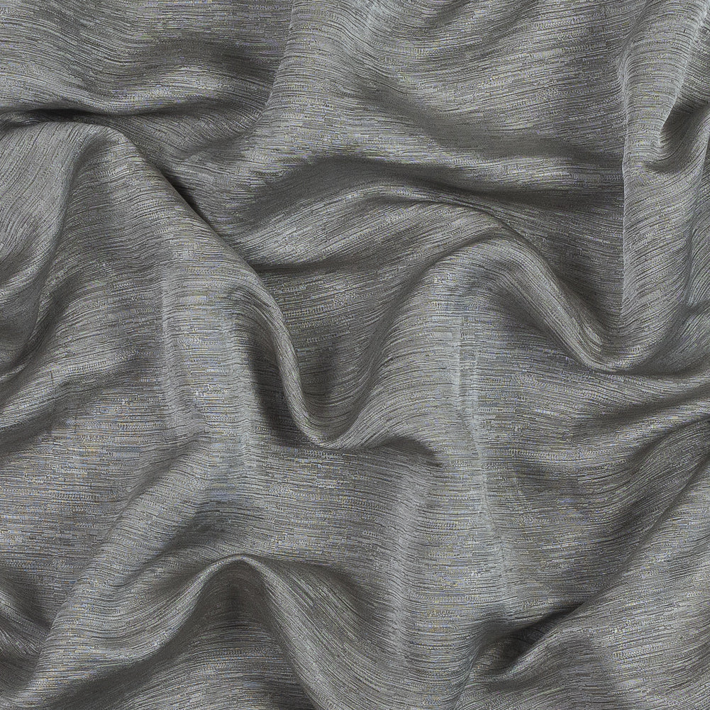 Metallic Silver Striated Woven