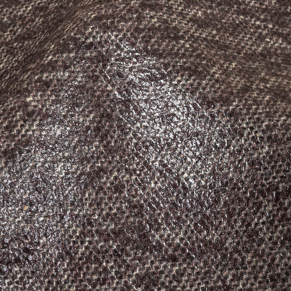 Heathered Fig Laminated Wool Tweed Detail