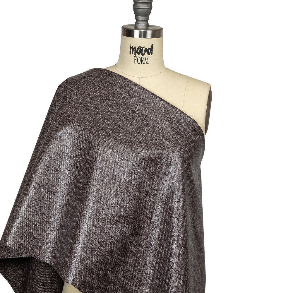 Heathered Fig Laminated Wool Tweed Drape
