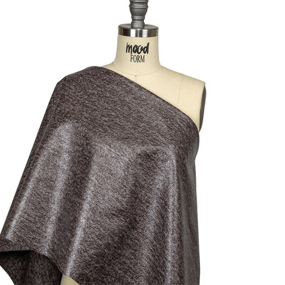 Heathered Fig Laminated Wool Tweed Drape
