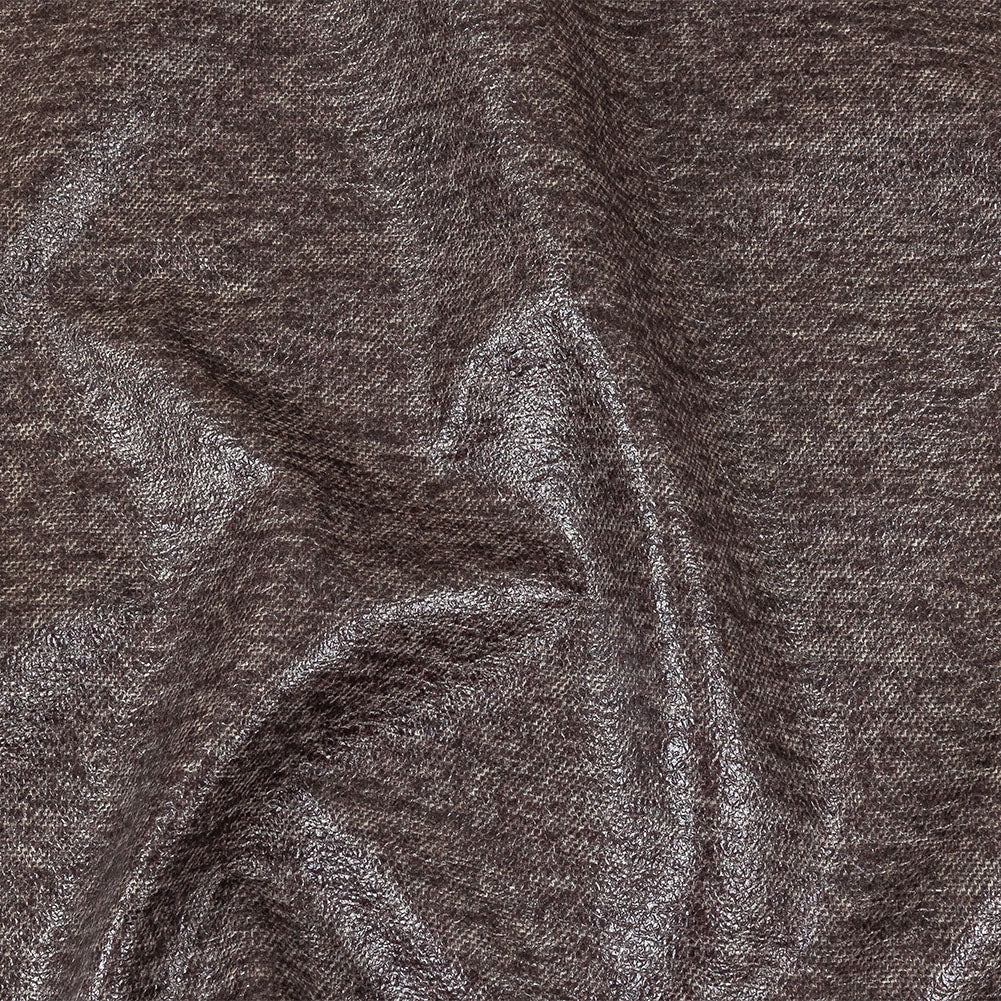 Heathered Fig Laminated Wool Tweed