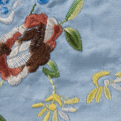 Powder Blue Floral Embroidered Silk Woven Detail