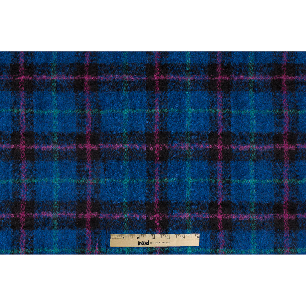 Imperial Blue/Fuchsia Plaid Wool Mohair Full