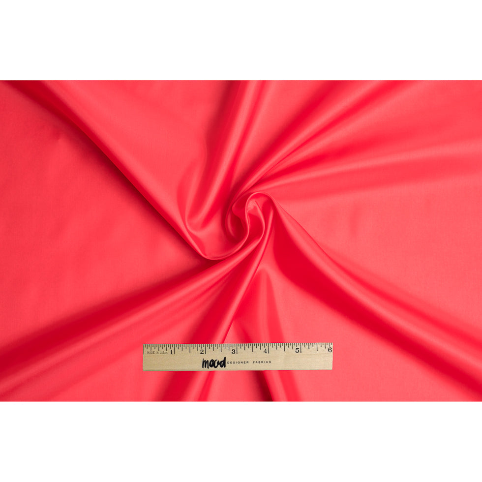 Tartan Red Polyester Lining - Folded