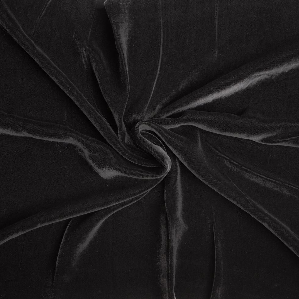 Soft Rayon-Silk Velvet - Black - Cicero Collection