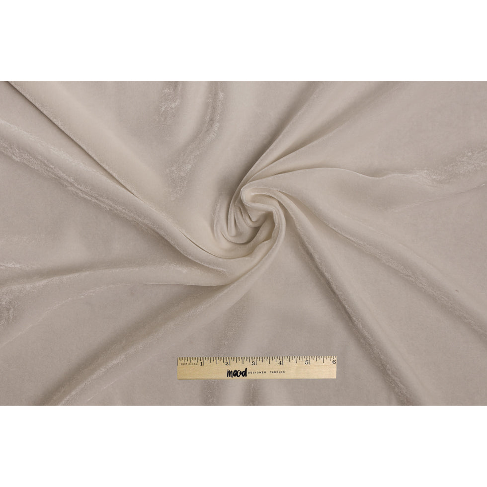 Ivory Soft Rayon-Silk Velvet - Folded