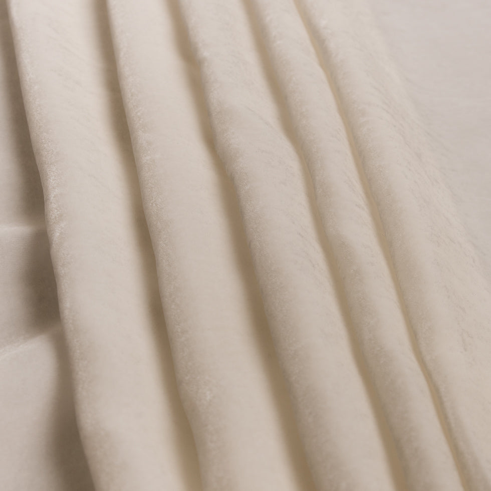 Ivory Soft Rayon-Silk Velvet - Detail