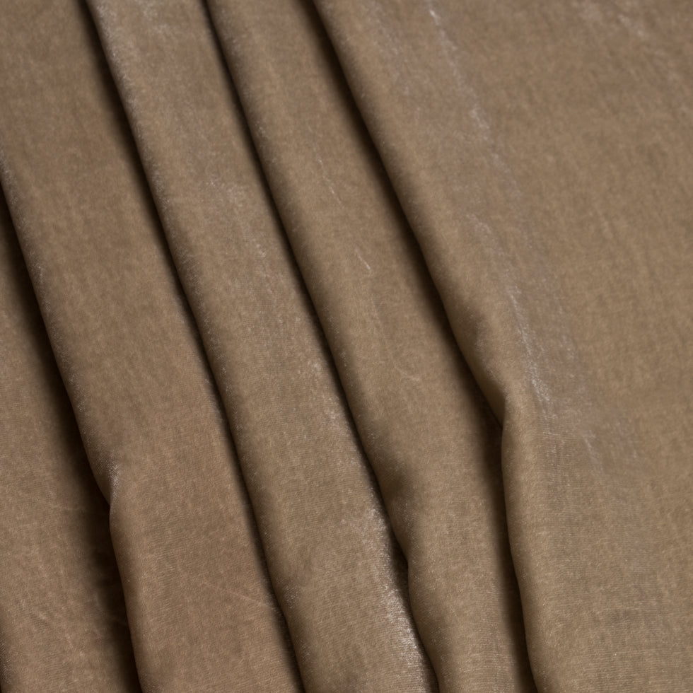 Mushroom Soft Rayon-Silk Velvet - Detail