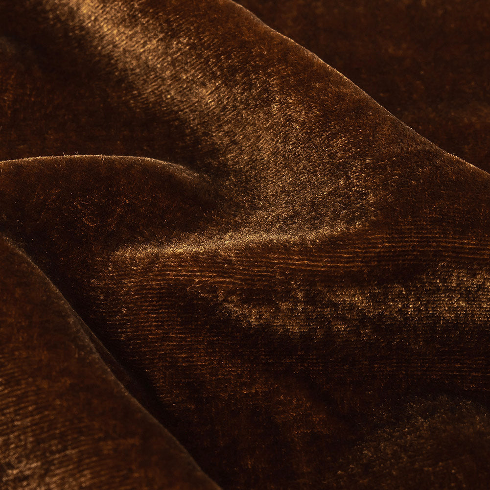 Soft Rayon-Silk Velvet - Rust Brown - Cicero Collection Full