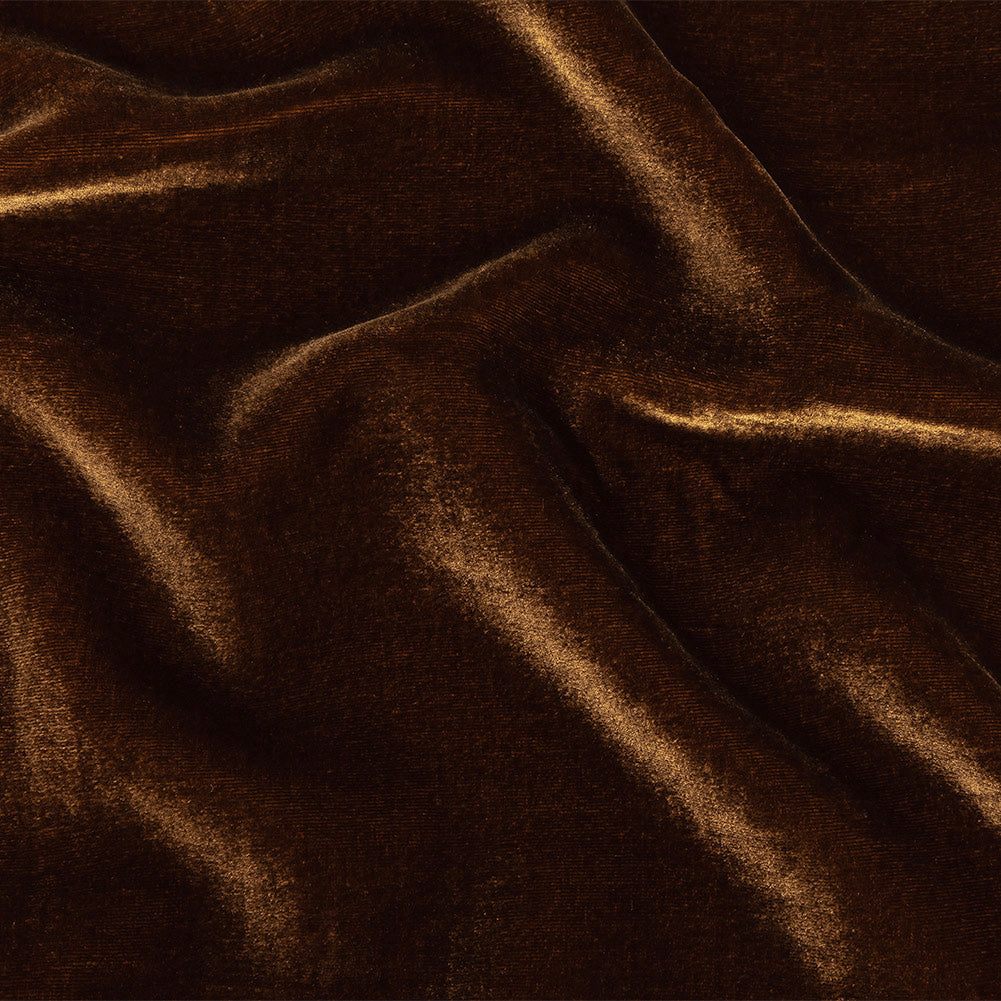 Soft Rayon-Silk Velvet - Rust Brown - Cicero Collection