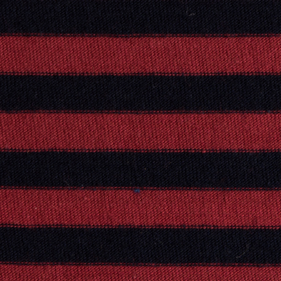 Red/Navy Striped Cotton Jersey Knit Detail