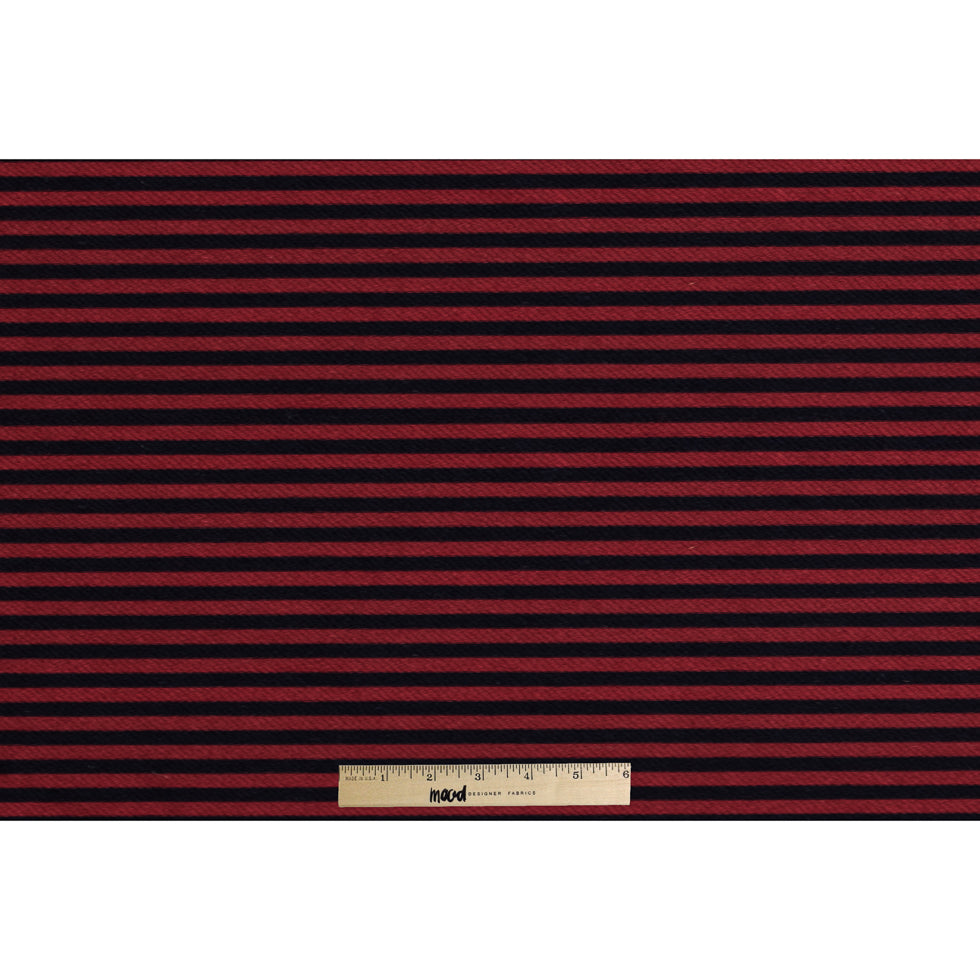 Red/Navy Striped Cotton Jersey Knit Full