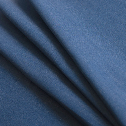 Japanese Palace Blue Stretch Cotton Denim Folded