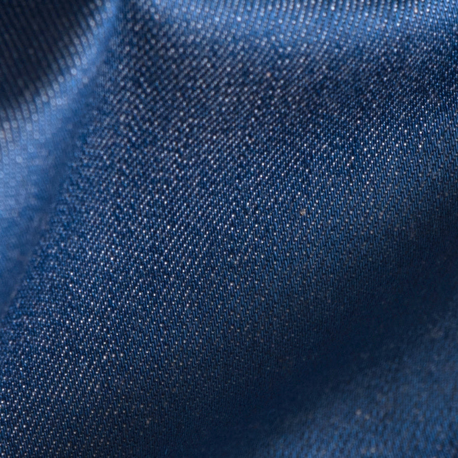 Japanese Palace Blue Stretch Cotton Denim Detail