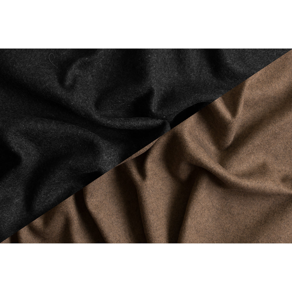 Italian Nomad/Stone Black Double Faced Wool Knit Full