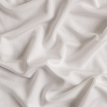 Italian White Creme Stretch Viscose Ribbed Knit