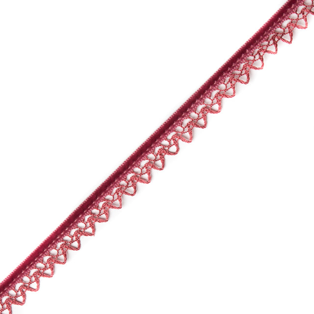 Pink Velvet and Lace Trimming - 0.5
