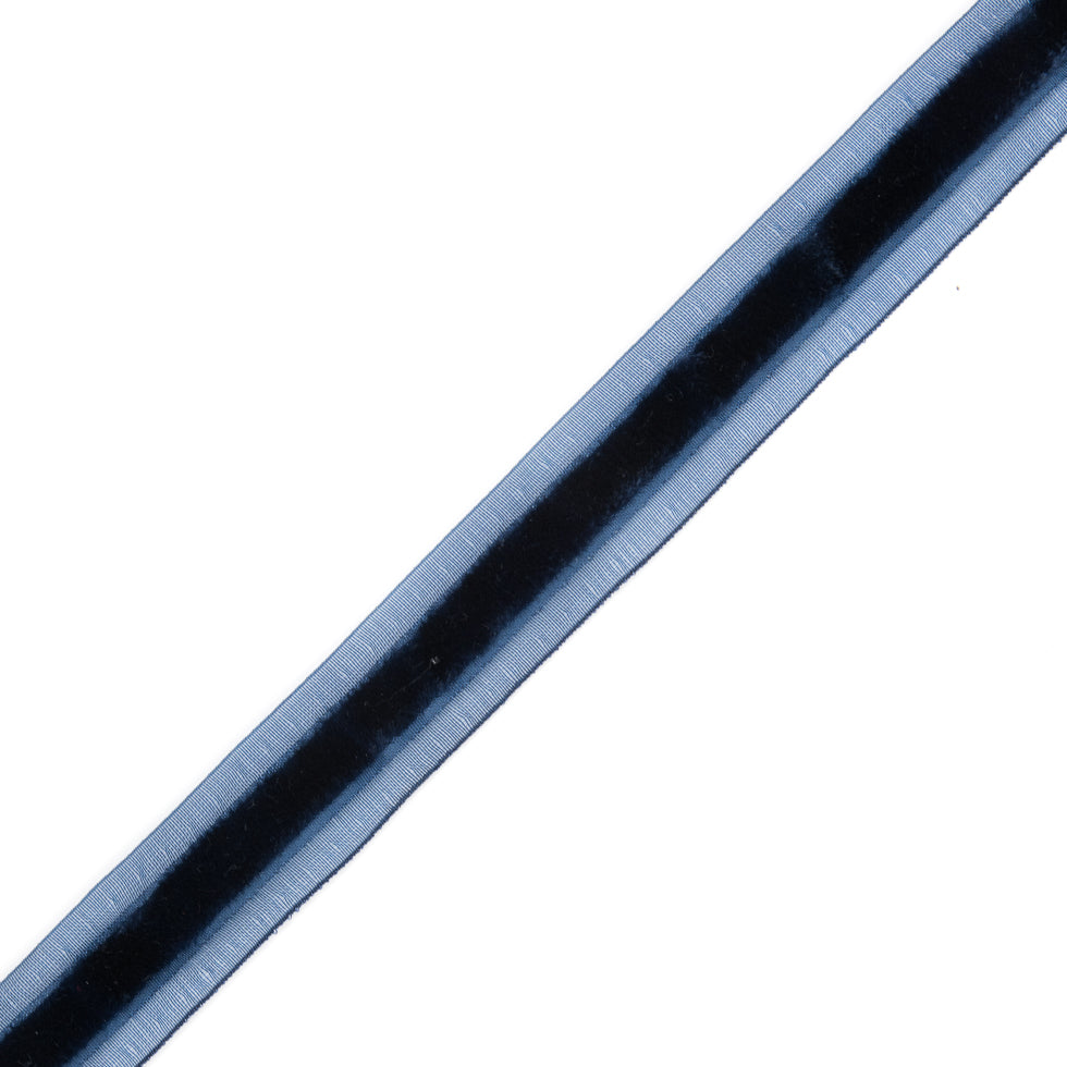 Navy Velvet and Sheer Ribbon - 0.625"
