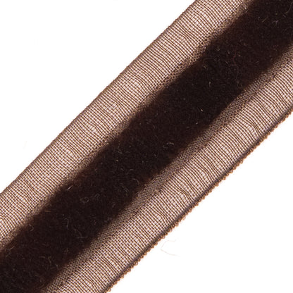 Brown Velvet and Sheer Ribbon - 0.625 - Detail
