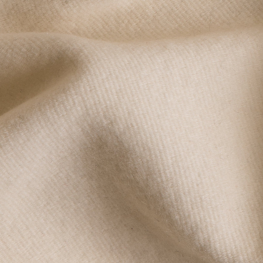 Cream Blended Brushed Wool Twill - Detail