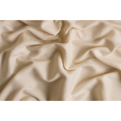 Cream Blended Brushed Wool Twill - Full