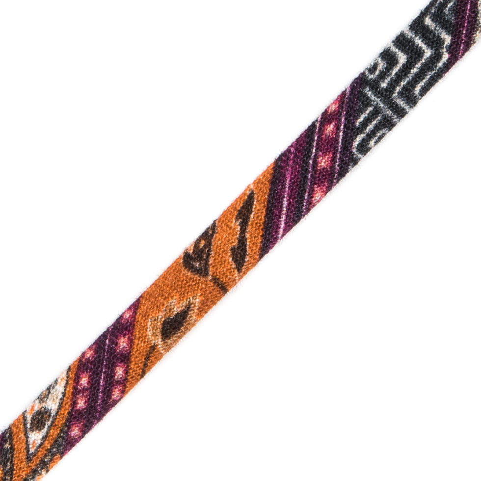Purple and Orange Printed Fabric Tubing - 0.25 - Detail