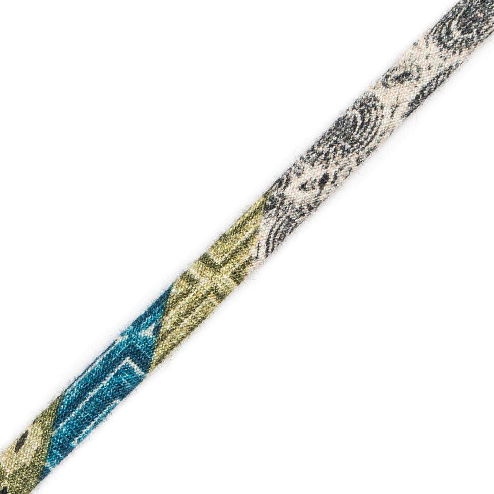 Blue and Green Printed Fabric Tubing - 0.25 - Detail
