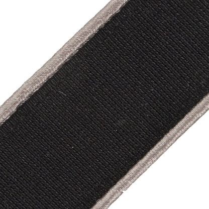 Black Grosgrain with Silver Satin Piped Edges - 1.25" Detail