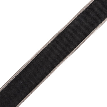 Black Grosgrain with Silver Satin Piped Edges - 1.25"
