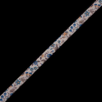 Blue Floral Printed Grosgrain Ribbon - 0.375"