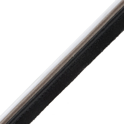 Italian Black, Gray and White Satin Piping - 0.375" Detail