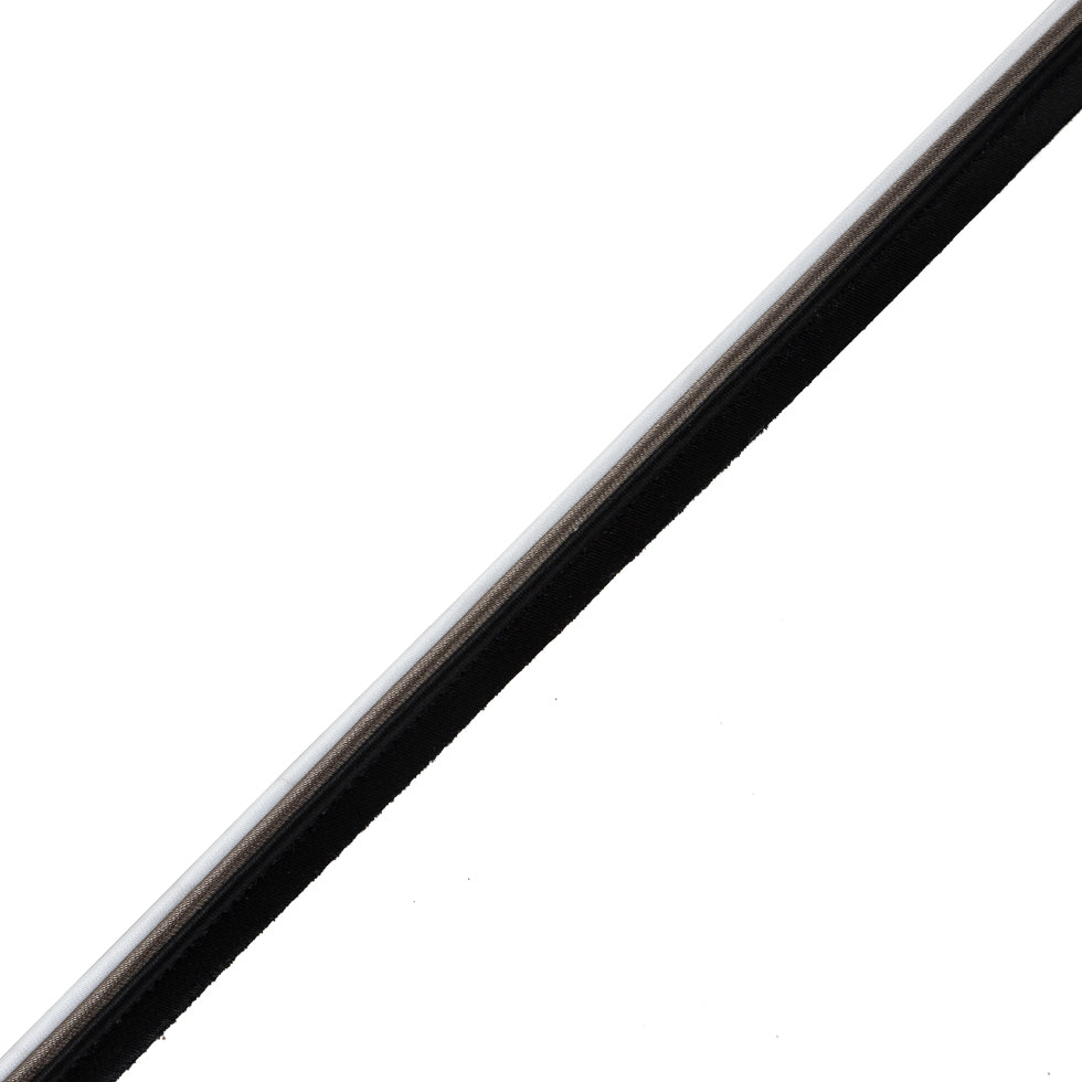 Italian Black, Gray and White Satin Piping - 0.375"
