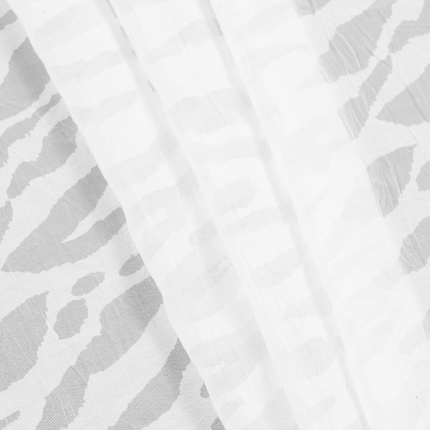 White Polyester Zebra Burnout Folded