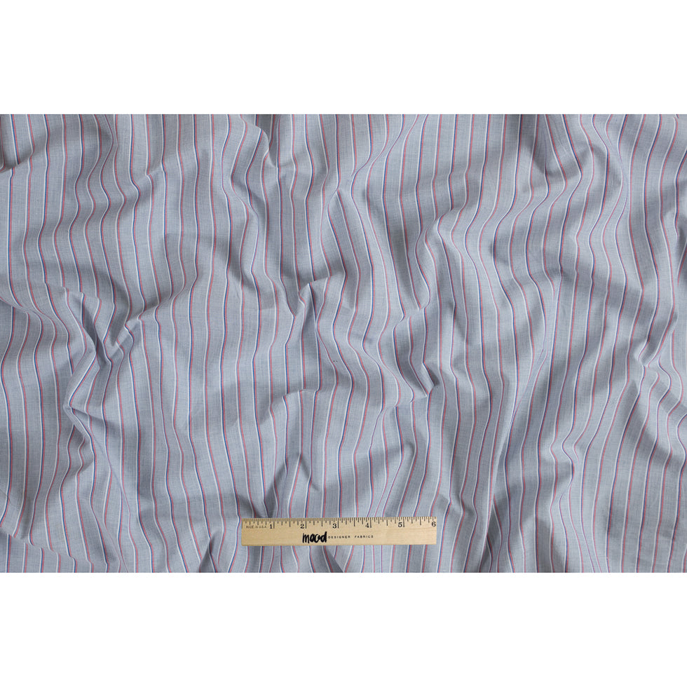 Gray Shadow Striped Cotton Shirting - Full