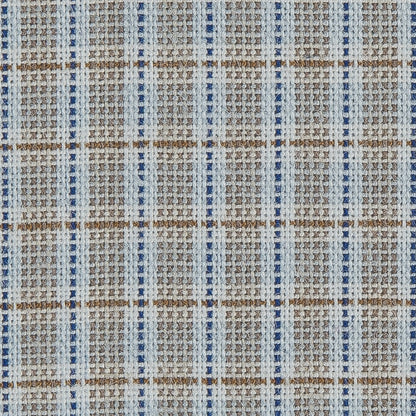 Blue/Brown Checkered Cotton Shirting - Detail