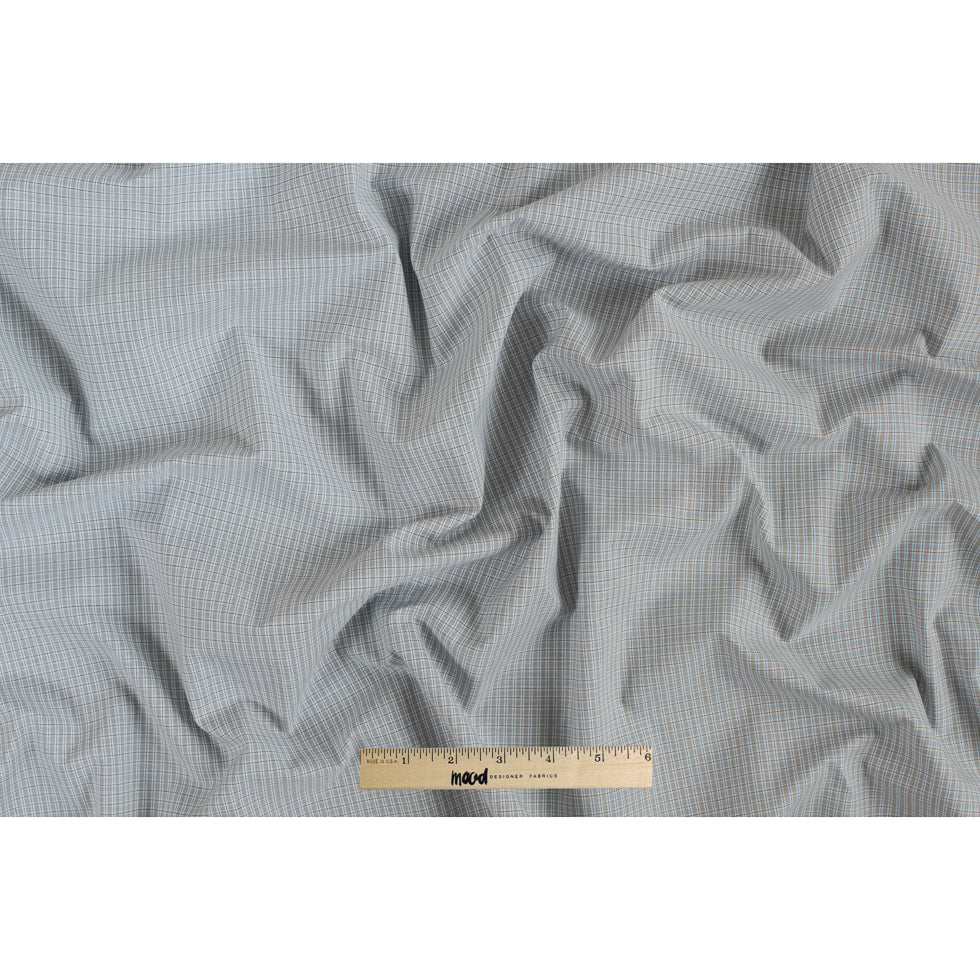 Blue/Brown Checkered Cotton Shirting - Full