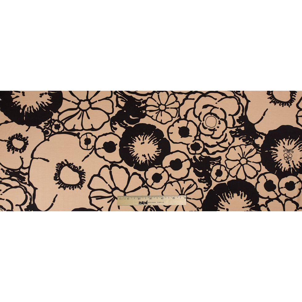 Marzipan/Black Floral Printed Woven - Folded