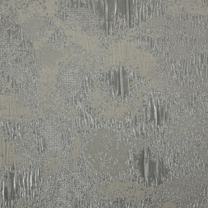 Metallic Silver/Ivory Abstract Brocade