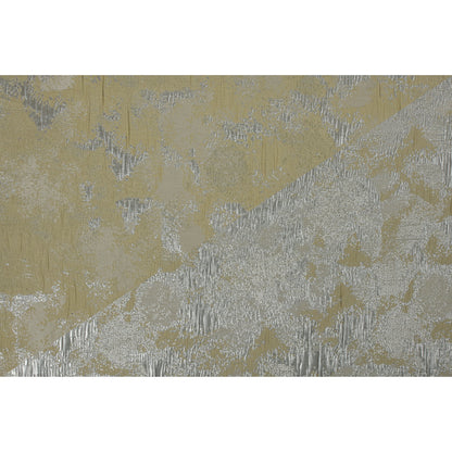 Metallic Silver/Lime/Ivory Abstract Brocade Full