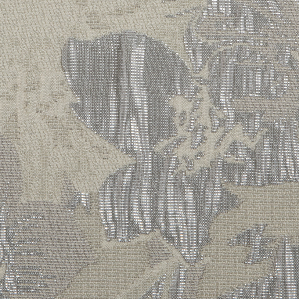 Metallic Silver/Ivory Floral Jacquard Full