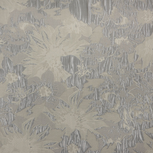 Metallic Silver/Ivory Floral Jacquard