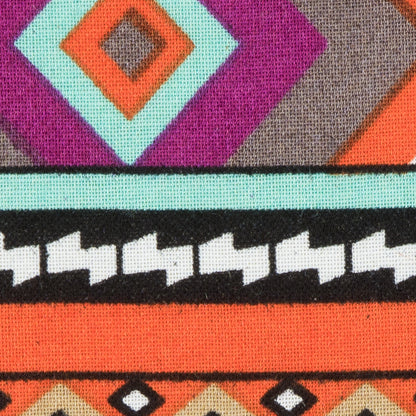 Purple/Orange/Blue Navajo Tribal Printed Rayon Woven Full