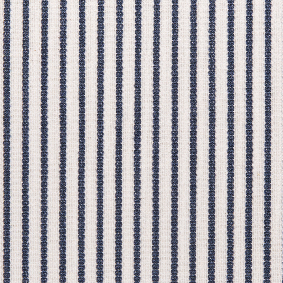 White/Navy Chalk Striped Stretch Cotton Woven Full