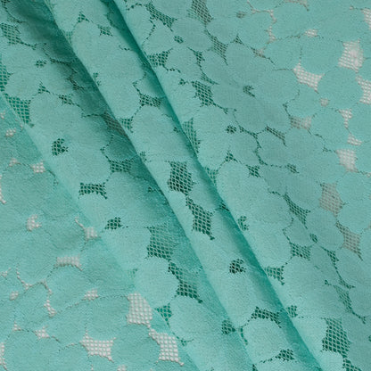 Mint Green Floral Lace w/ Netting Folded