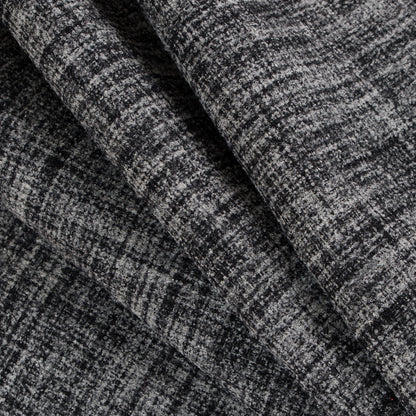 Black/White Stiff Boucled Wool Double Cloth Folded